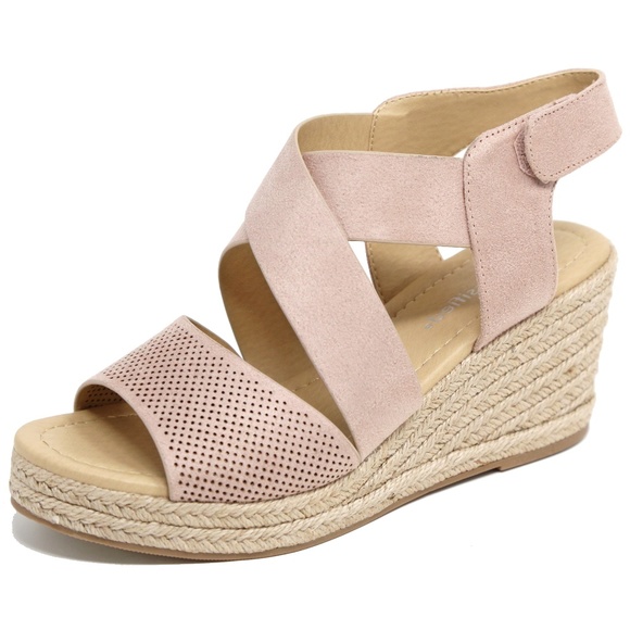 blush espadrille wedges